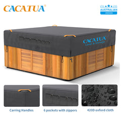 420D Spa Pool Cover Hot Tub Cover Outdoor with Handles Heavy Duty UV Protection