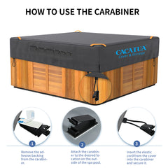 420D Spa Pool Cover Hot Tub Cover Outdoor with Handles Heavy Duty UV Protection