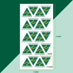 Australian Made Stickers Kangaroo Sticker Labels Green 20pcs/sheet