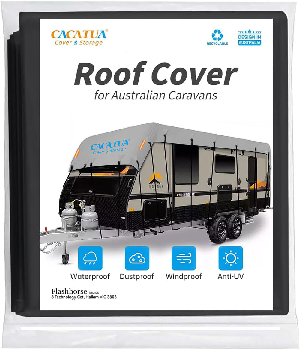 Caravan Motorhome Roof Top Cover With Elastic Straps Camper Waterproof