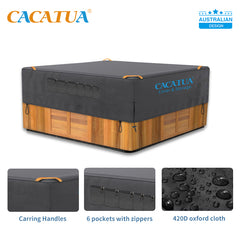 420D Spa Pool Cover Hot Tub Cover Outdoor with Handles Heavy Duty UV Protection