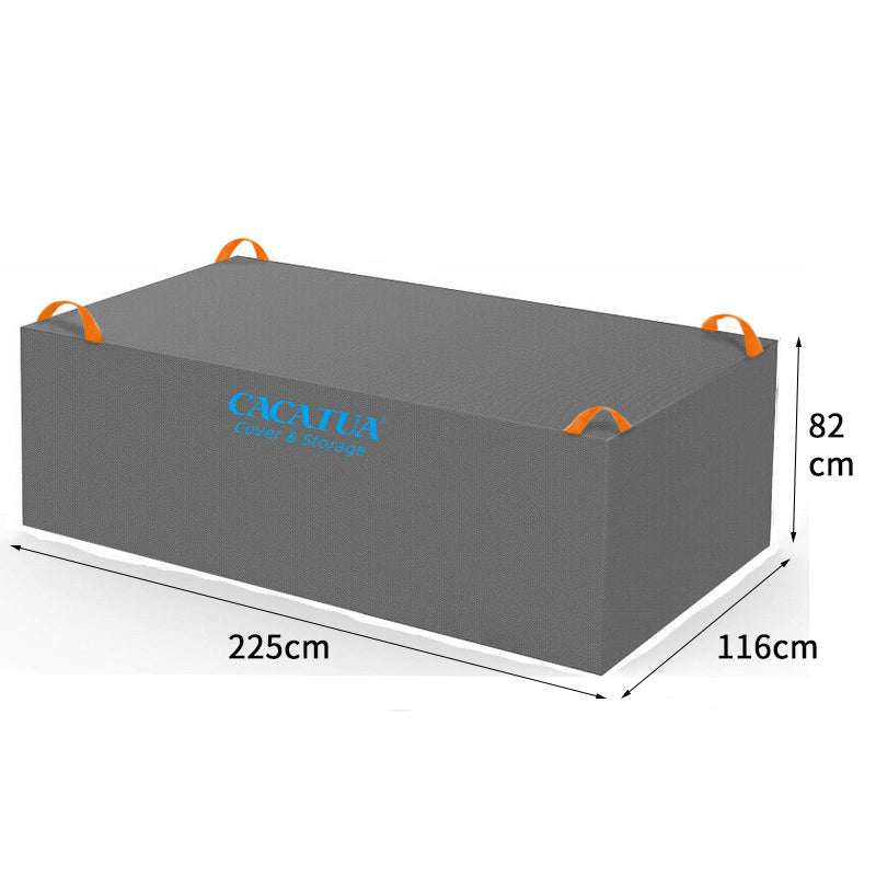 CACATUA Outdoor Furniture Cover Grey 225×116×82cm – Waterproof UV-Resistant Patio Cover