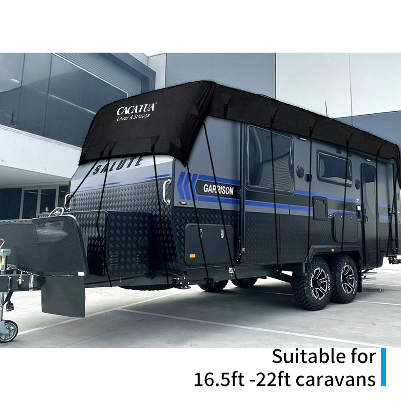 7.5x3m 16.5ft -22ft Caravan Motorhome Roof Top Cover With Elastic Straps Camper Waterproof