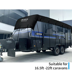 7.5x3m 16.5ft -22ft Caravan Motorhome Roof Top Cover With Elastic Straps Camper Waterproof