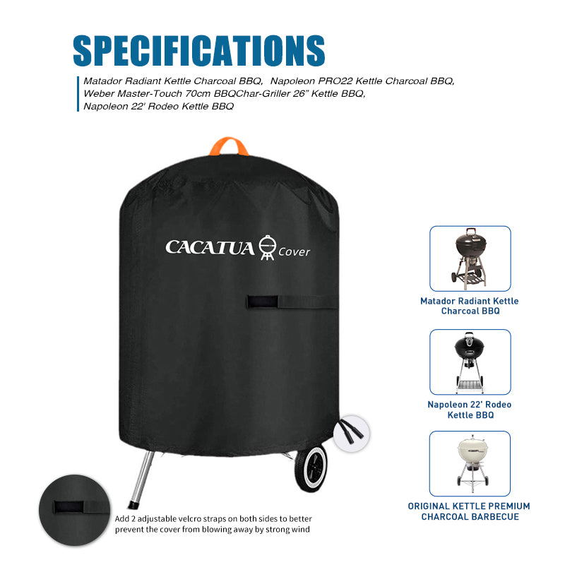 Round Dustproof BBQ Grill Covers Waterproof Patio Barbecue Protector