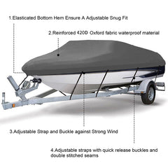 420D Boat Cover Heavy Duty Waterproof Trailerable UV Resistant