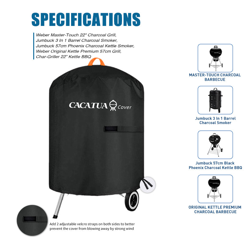 Round Dustproof BBQ Grill Covers Waterproof Patio Barbecue Protector