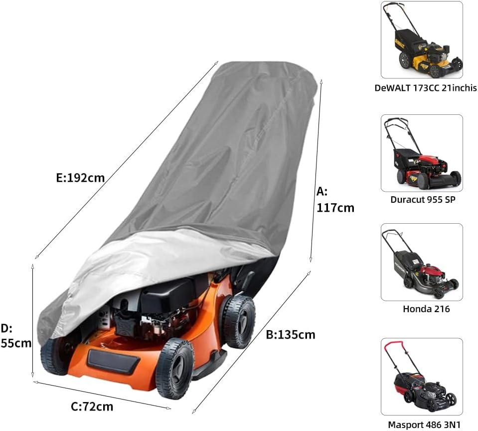 420D Lawn Mower Cover Waterproof UV Resistant Windproof for Tractor Push Mower