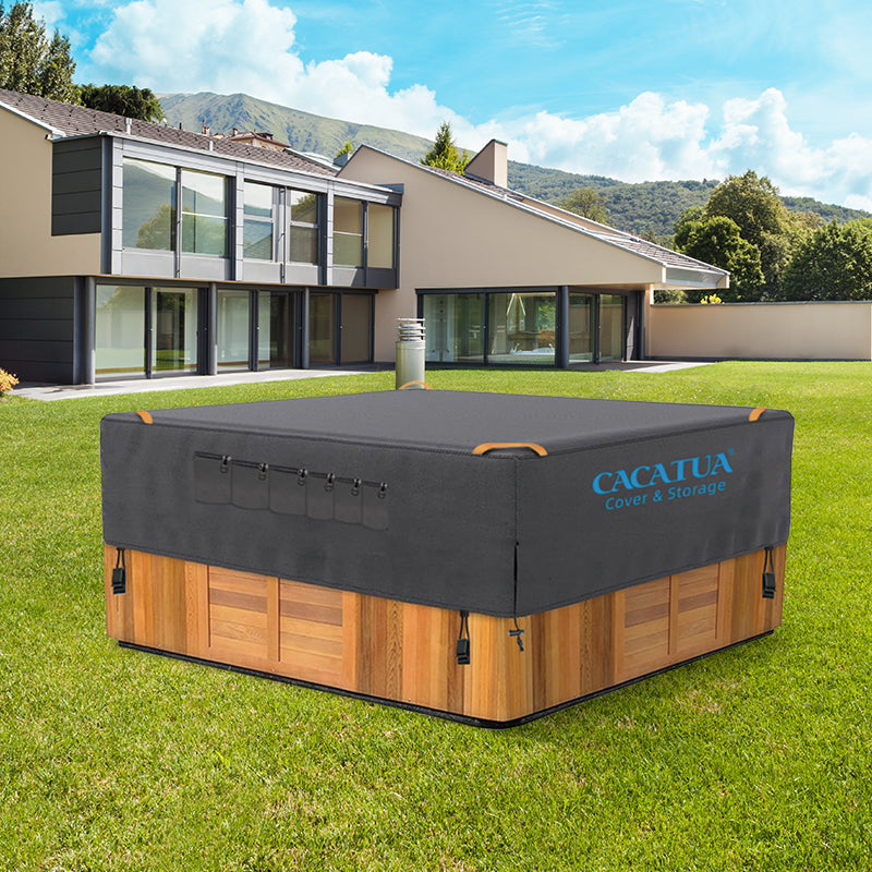 420D Spa Pool Cover Hot Tub Cover Outdoor with Handles Heavy Duty UV Protection