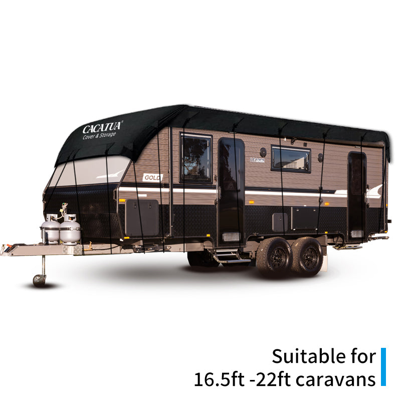 7.5x3m 16.5ft -22ft Caravan Motorhome Roof Top Cover With Elastic Straps Camper Waterproof