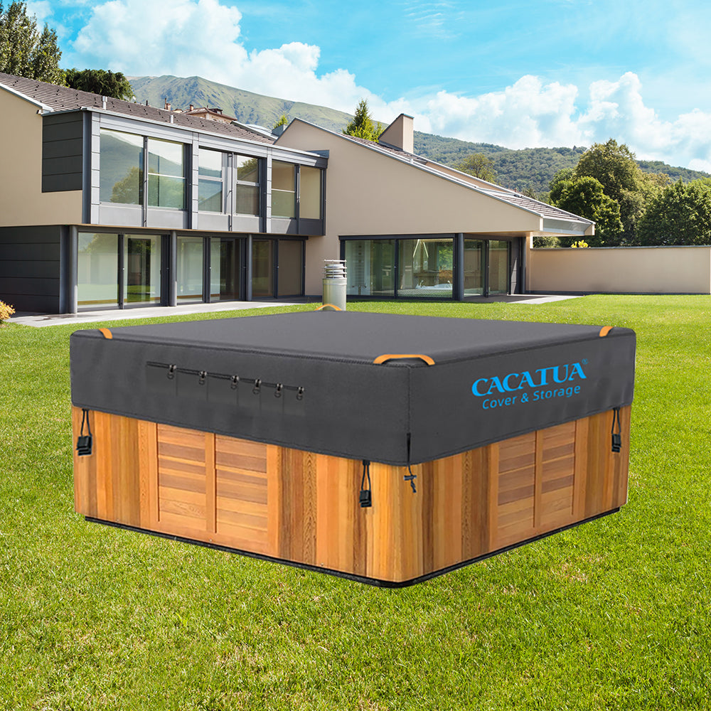 420D Spa Pool Cover Hot Tub Cover Outdoor with Handles Heavy Duty UV Protection