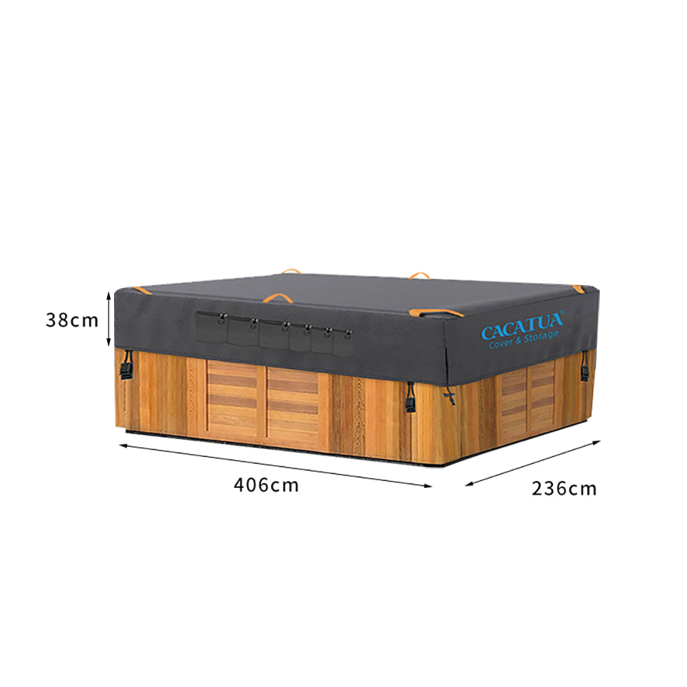 420D Spa Pool Cover Hot Tub Cover Outdoor with Handles Heavy Duty UV Protection