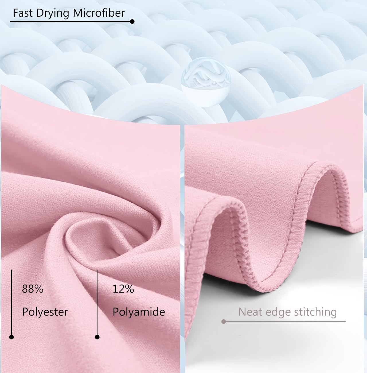 Gym Towel Ultra Thin Hanging Quick Dry Microfibre Yoga Camping AeroSoft Series