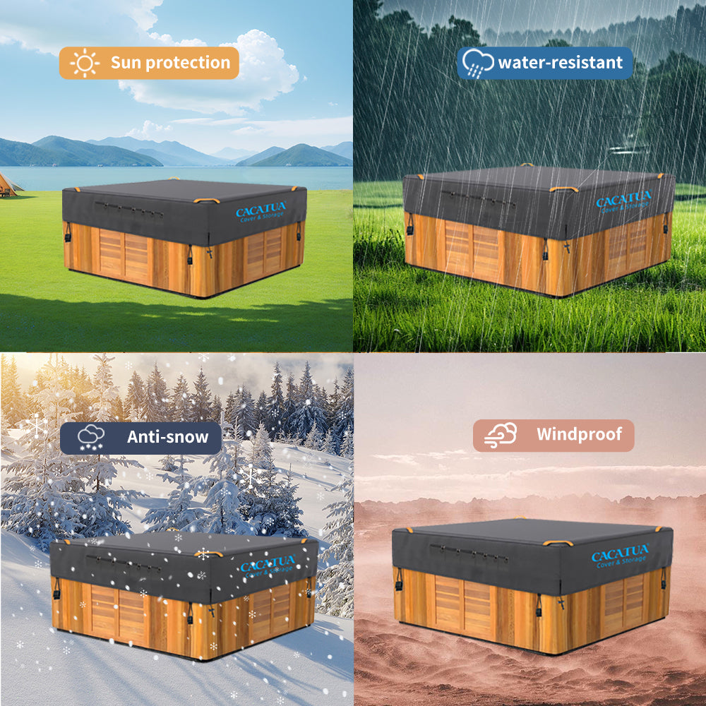 420D Spa Pool Cover Hot Tub Cover Outdoor with Handles Heavy Duty UV Protection