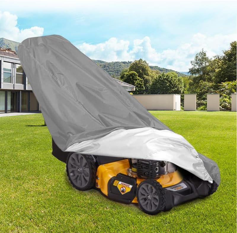 420D Lawn Mower Cover Waterproof UV Resistant Windproof for Tractor Push Mower