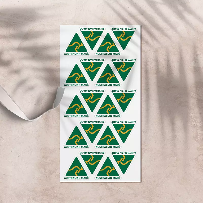 Australian Made Stickers Kangaroo Sticker Labels Green 20pcs/sheet