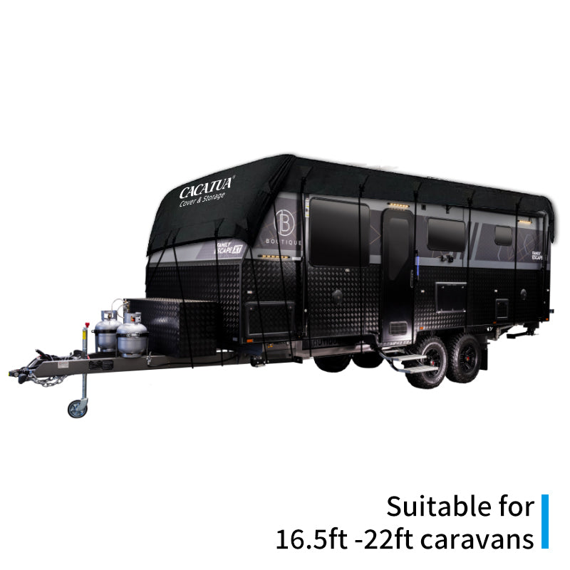 7.5x3m 16.5ft -22ft Caravan Motorhome Roof Top Cover With Elastic Straps Camper Waterproof