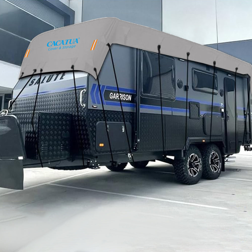 Caravan Motorhome Roof Top Cover With Elastic Straps Camper Waterproof