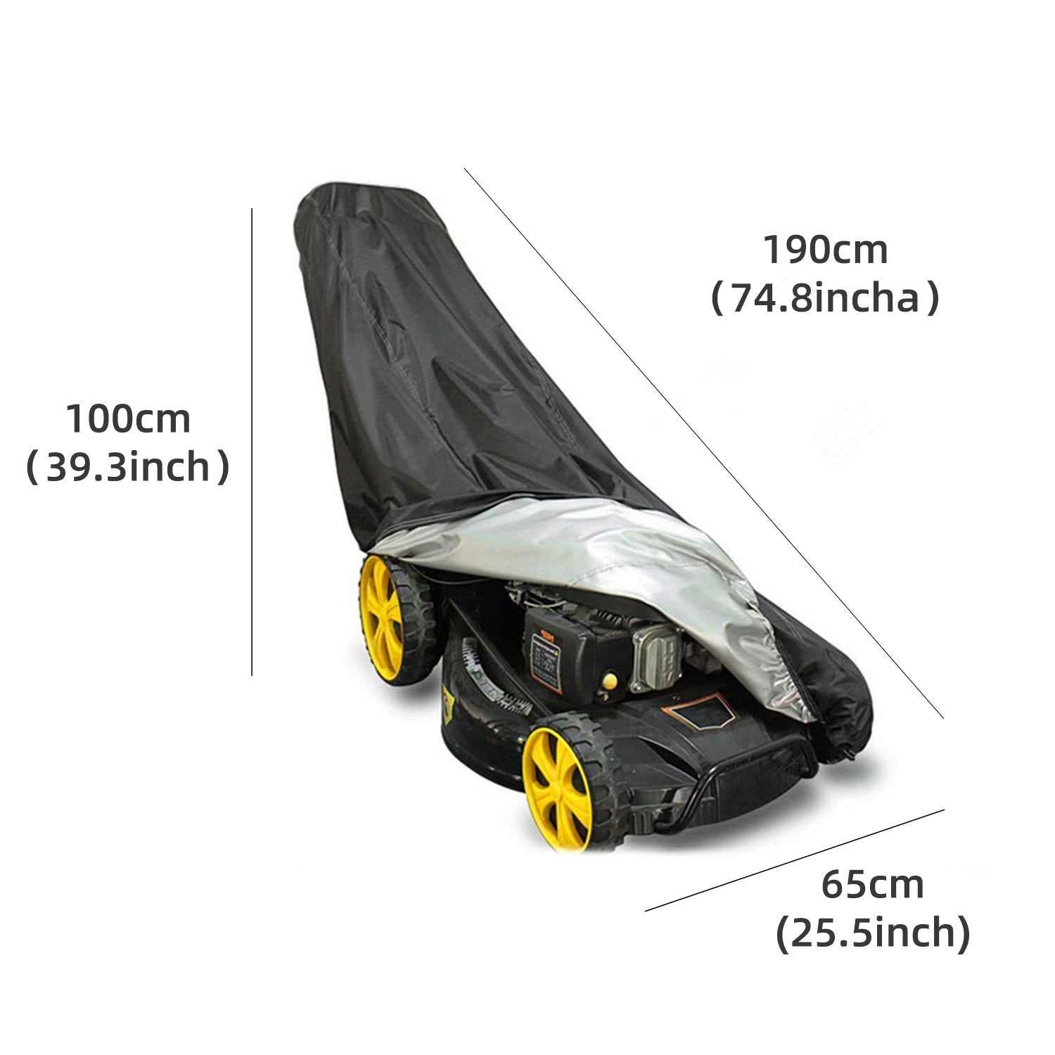 Lawn Mower Cover 210D Oxford Anti-UV Rain Waterproof Protector Outdoor Garden