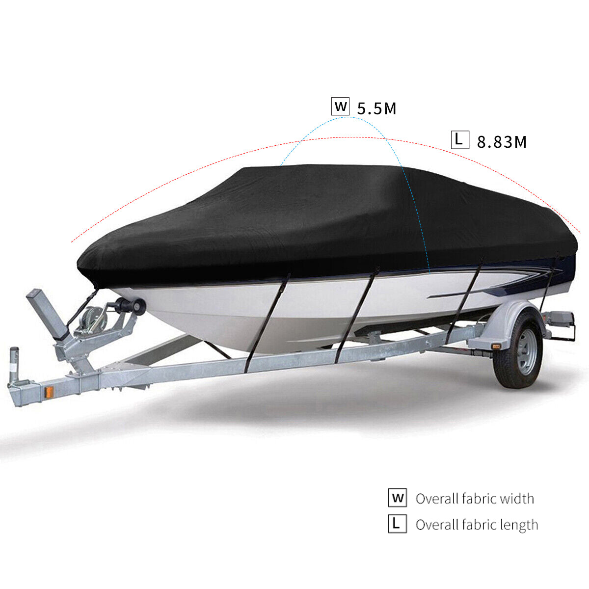 420D Boat Cover Heavy Duty Waterproof Trailerable UV Resistant