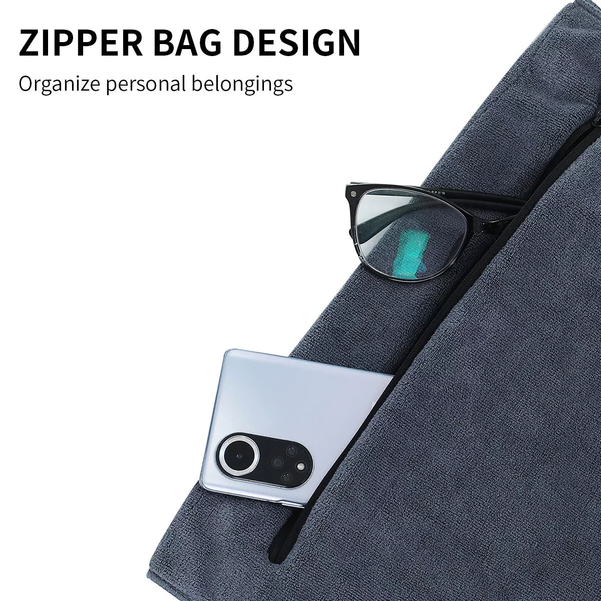 Sport Gym Towel Absorbent Microfiber Lightweight Sport Quick Drying with Pocket