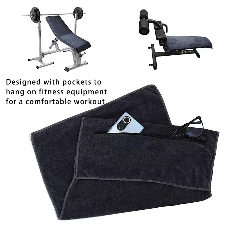 Sport Gym Towel Absorbent Microfiber Lightweight Sport Quick Drying with Pocket