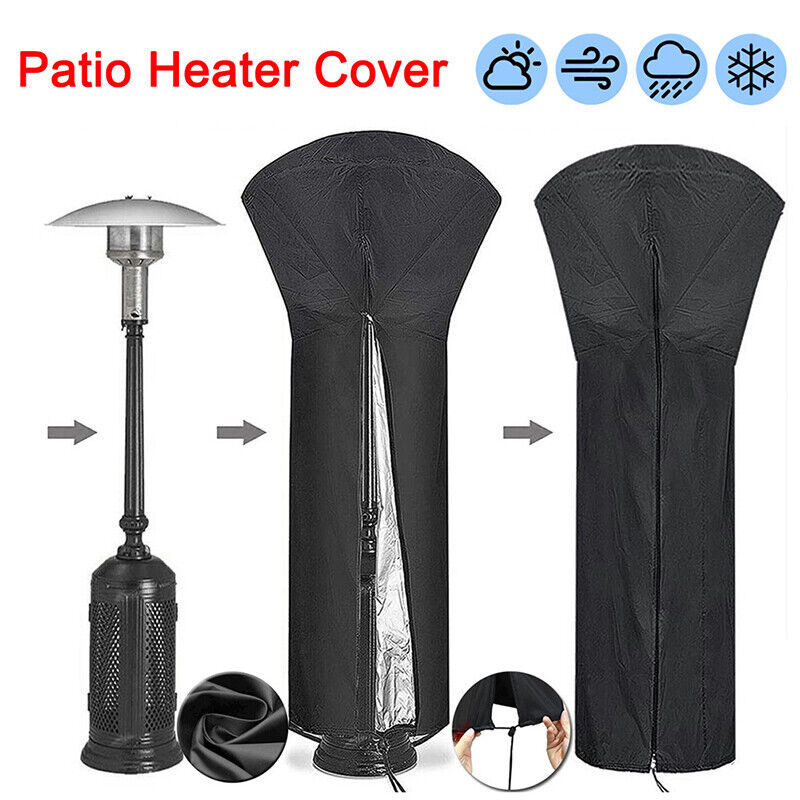 210D Patio Heater Cover Waterproof Heavy Duty Zipper Protector Outdoor Garden